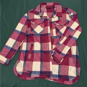 Plaid Button-Up Women's Jacket